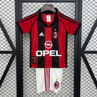 Camiseta y Pantalon Corto para Niño Retro AC MILAN 98/99