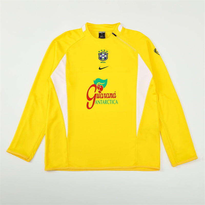 Camiseta de entrenamiento retro de manga larga del Brasil 2002