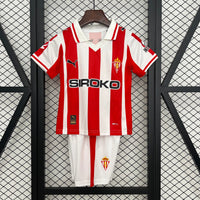 Camisa e Pantalones Cortos para Niño Sporting Gijon Home 25/26