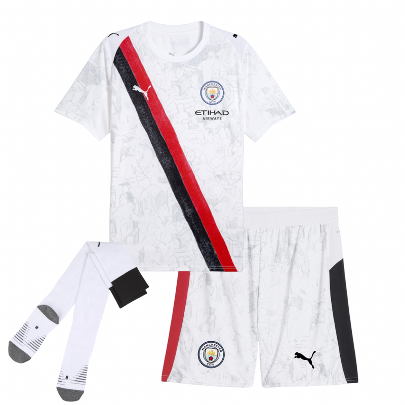Camisa e Pantalones Cortos para Niños Manchester City KidSuper 25/26 - Con Medias