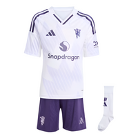Camiseta y Pantalones Cortos para Niño Manchester United Away 25/26 - Con Medias