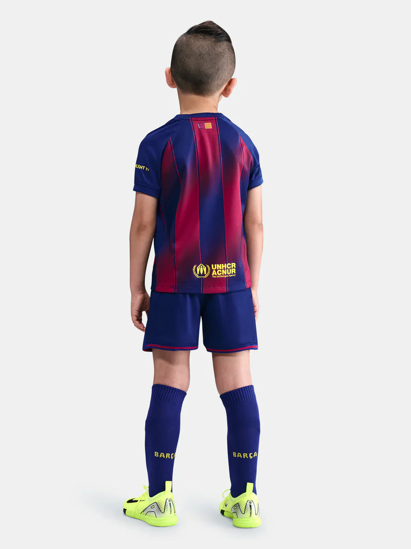 Camisa e Pantalones Cortos para Niño FC Barcelona Home 25/26 - Con Medias