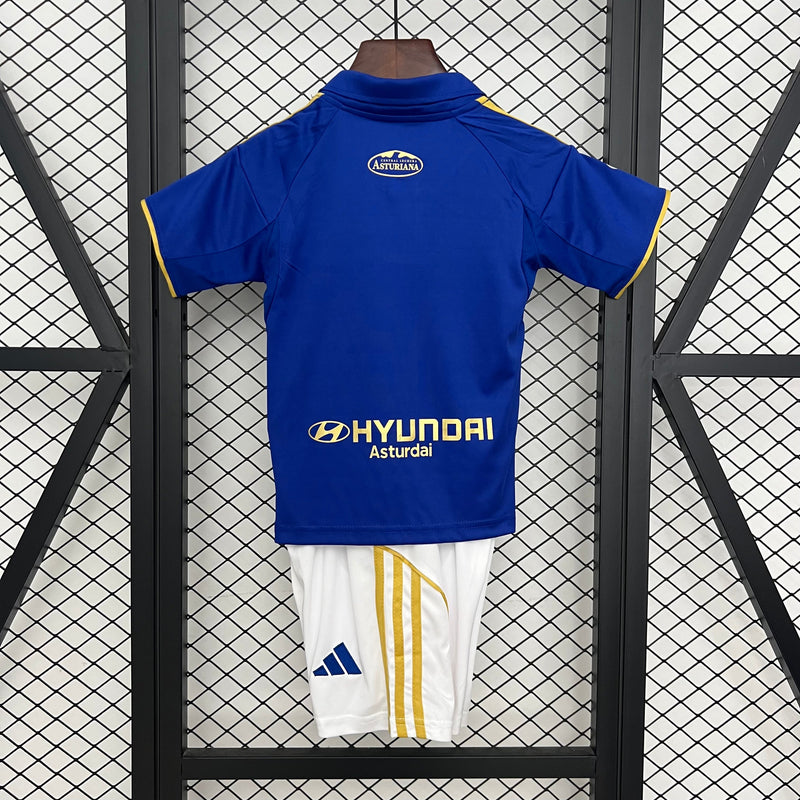 Camisetas y Pantalones Cortos Niños Real Oviedo Home 25/26