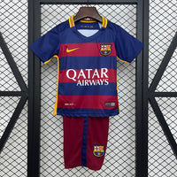 Camiseta y Pantalón Corto Niño FC Barcelona Retro Home 15/16