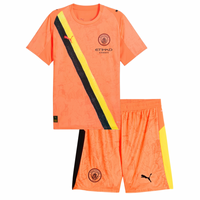 Camisa e Pantalones Cortos para Niños Manchester City Portero 25/26