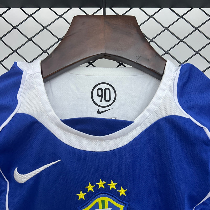 Camisa e Pantalones Cortos para Niño Retro Brasil Away 2004