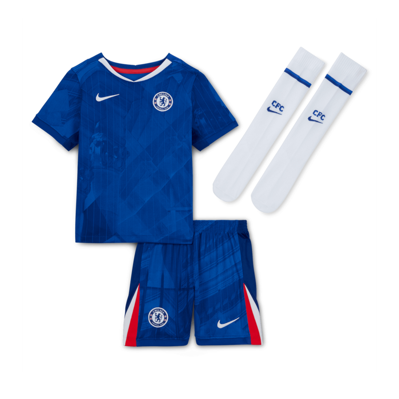 Camisa y Pantalones Cortos para Niños Chelsea Home 25/26-Con Medias