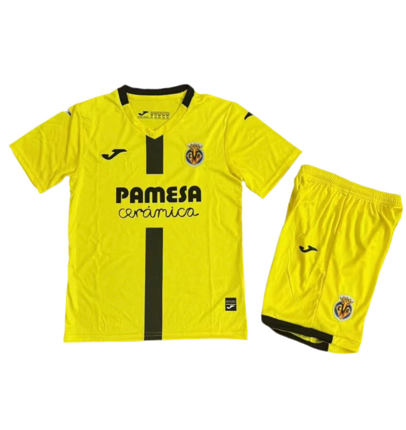 Camisetas y Pantalones Cortos Niños Villarreal Home 25/26