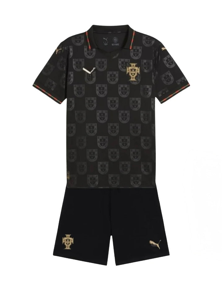 Camisa e Pantalones Cortos para Niño Portugal “Pantera Negra” 25/26