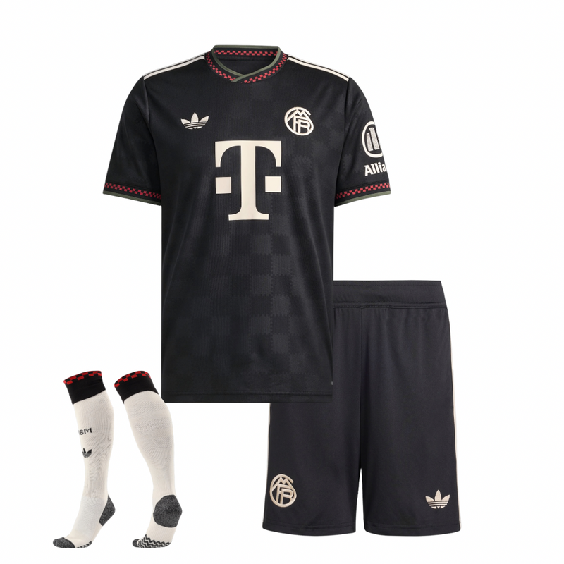 Camiseta y Pantalones Cortos para Niños Bayern de Múnich Third 25/26 - Con Medias