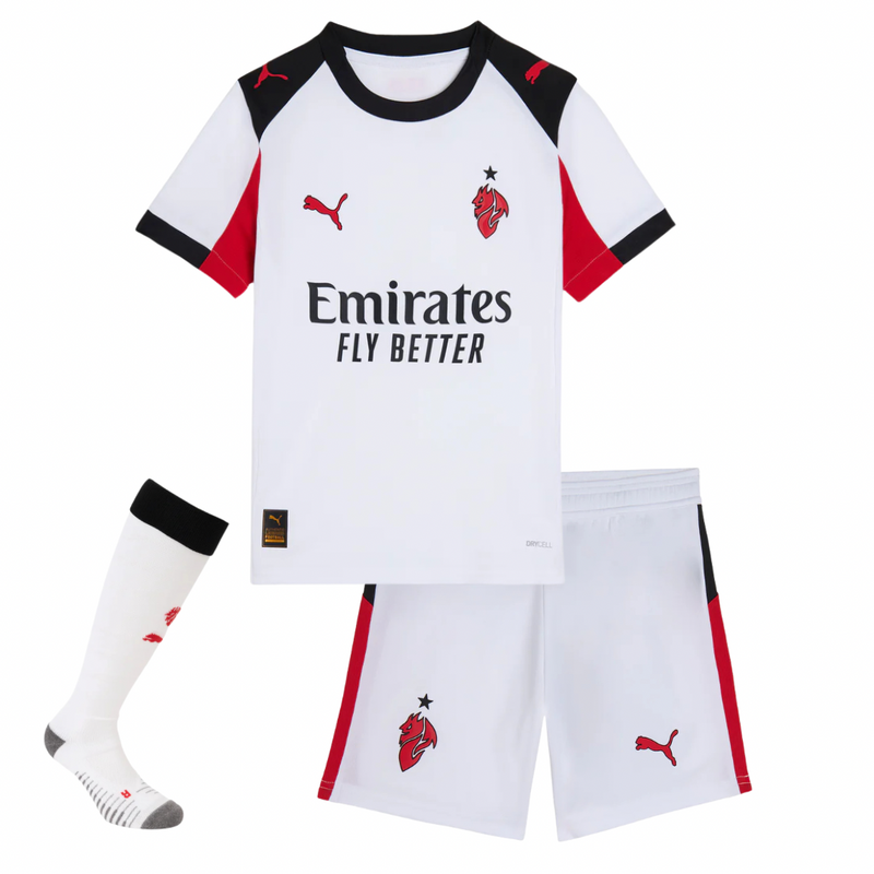 Camiseta y Pantalon Corto para Niño AC MILAN Away 25/26 - Con Medias