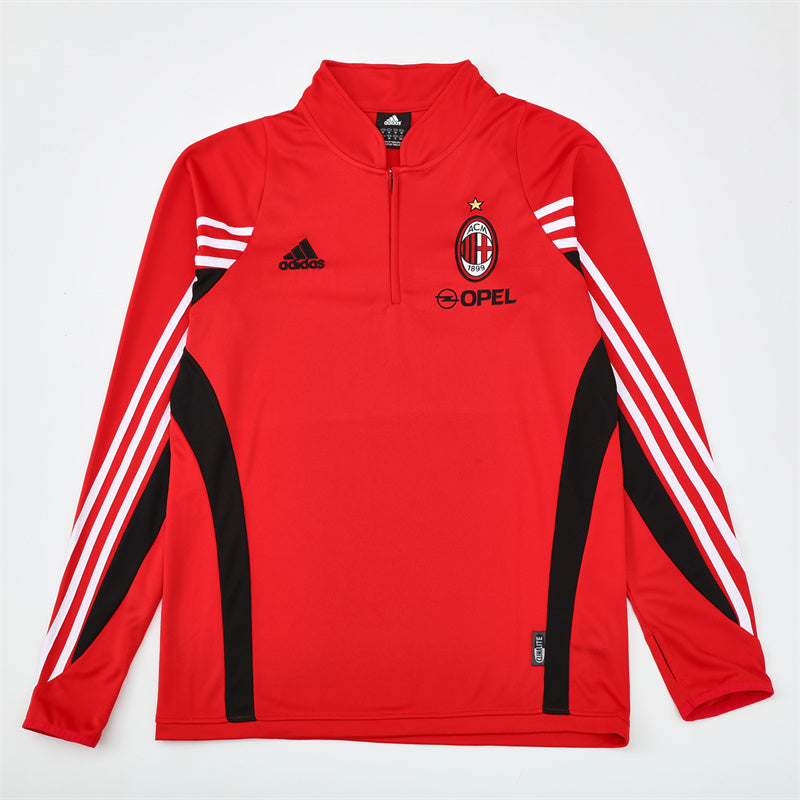 Camiseta de entrenamiento retro de manga larga del Milan 03/04