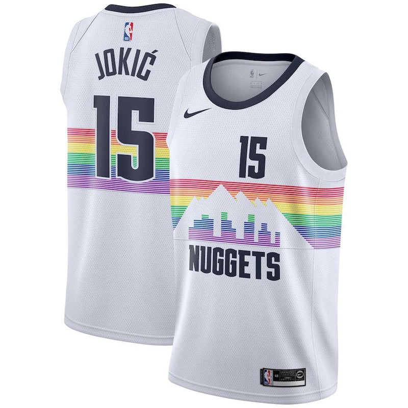 Camiseta NBA - Denver Nuggets Blanca City - Jokic